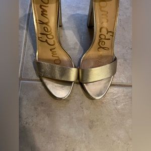 Sam Edelman block heels 9.5 gold